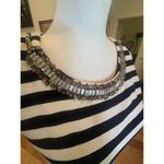 The Clothing Company  SLEEVELESS NAVY  WHITE STRIPED BODYCON  DRESS WOMENS LARGE Photo 4