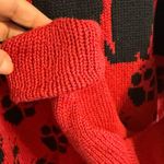 Unique 1 Native Mainer Cable Dog Knit Sweater Size Large Red Photo 3