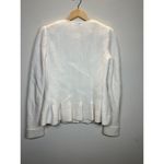 Anthropologie  Elevenses Women's 37AMBPJ766C Size 4 Ivory Francie Peplum Coat EUC Photo 2