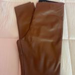 AQUA Brown Leather Pants Photo 0