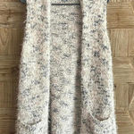 Olivia Sky  Women's Sleeveless Open Front Cardigan Sweater Beige Size M Boho Knit Photo 0