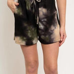 Vine and Love Tie Dye Waffle Knit Shorts Elastic waist‎ Black Size M Photo 0
