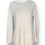 Loft  Sweater Heather Grey Textured Neutral Knit Pullover Crewneck Raglan Sleeve Photo 8