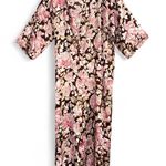 Floral Rose Brown Satiny Vintage Robe Kimono size Small Photo 0