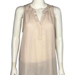 Alice Blue Simona Henley Sleeveless Cream White Polka Dot Blouse Size L Photo 1