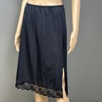 Vintage JCPenney Fantasia Half Slip Size Medium Black Slit Lace ILGWU Union USA Photo 1