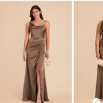 Birdy Grey  matte satin mocha bridesmaid dress Photo 1
