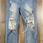 Cello Jeans Womens 3/26 Blue High Rise Straight Leg Ripped Distressed Stretch Photo 0