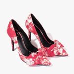 Ted Baker  LONDON Ryama Heels Red Tapestry‎ Glitch Bow Court Pointed Size 38.5 8 Photo 0