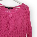 American Vintage Vintage Cheryl Nash Woodridge Y2K Neon Pink Crotchet Long Sleeve Top L Photo 1