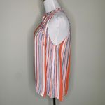 Staccato Gauze Striped Sleeveless Blouse High Neck Sz Medium Photo 2