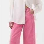 Gap  High Rise Stride Sugar Pink Wide Leg Ankle jeans, size 29/ 8 Photo 0