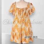 Torrid  Golden Yellow Two Tone Lace Tiered Babydoll Peasant Dress Photo 4