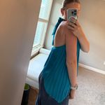 Alice + Olivia Blue Pleated Halter Blouse Photo 2