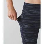 Lululemon   Pace Rival Crop 22" Cyber Stripe Naval Blue Black Women’s sz 6 Photo 3