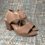 Eileen Fisher Doe Tumbled Nubuck Leather Heeled Sandal in Earth Photo 5
