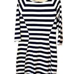 Gap  striped dress large NEW‎ navy white contrast hourglass shape Photo 0