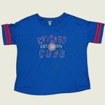 Majestic Chicago Cubs Shirt Womens Plus 2X 18 20 Graphic Logo Metallic T-shirt Top Photo 0