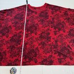 Torrid Red Black Floral Relaxed Feather Soft Slub Crew Neck Drop Shoulder Tee 5X Photo 9
