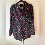 Brave Soul Women’s Black Pineapple Raincoat Jacket Zip Size 16 Photo 2