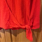 Madewell Texture & Thread Jacquard Wrap-Tie Top in Ripe Persimmon Size XL Photo 8