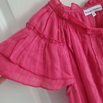 Karina Grimaldi  Pink Ruffle Tassel Top and Key Hole Blouse Size Medium Preppy Photo 4