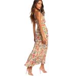 Lulus NWT Stunning Soiree Blush Pink Floral Print Ruched Midi Dress Photo 2