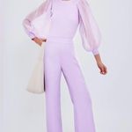 Tuckernuck Lilac Knit Betsy Blouse Size S NWT Sheer Puff Sleeve Stretchy Ribbed Purple Photo 10