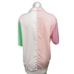 Terez  Multicolor Colorblock Striped Button Down Short Sleeve Pocket Shirt Top M Photo 1