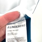 J.Lindeberg Cicca Blue White Golf Quarter Button Down Short Sleeve Short Top Photo 6