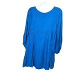 Umgee bright teal embroidered mini dress sz L Photo 1