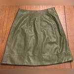 Anthropologie Tanya Green Vegan Leather Snap Front A-Line Mini Skirt Size 8 NEW Photo 10