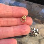 Vintage Christmas Earrings Avon Small Gold Wreaths, Gift Bows, Christmas Trees Photo 4