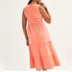 Croft & Barrow  plus size women’s Eyelet style v neck tiered Midi Dress 0X NWT Photo 2