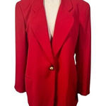 Jennifer Moore Jennifer‎ Moore Red Blazer Single Button Professional Office Wear Petite Size 14 Photo 0