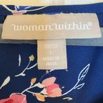 Woman Within Navy Blue Floral Tank Top Blouse Plus Size 18/20 Everyday Casual Photo 3