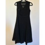 Anthropologie BLACK CROCHET LACE EVELYN MIDI DRESS BY MEADOW RUE Size 2 Photo 5