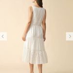 RIHOAS The Square Neck Tiered Hem Midi Dress 22 White Size M Photo 3