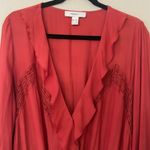 Forever 21 Coral Pink Ruffled Long Sleeve Body Suit Size 2X Photo 5
