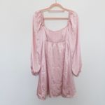 ASTR Womens Dress Size S Pink Satin Puff Sleeve‎ Mini Babydoll Coquette Milkmaid Photo 5
