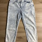 Chico's Platinum Women's Blue Denim Crop Jeans Sz 1 Med Polka Dot Wash High Rise Photo 1
