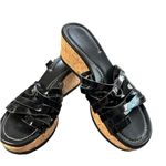 Donald J. Pliner Sheena Black Strappy Wedge Sandal Sz 8.5 Photo 2