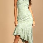 New NWT Lulus Sweet and Stylish Green Floral Jacquard One Photo 0