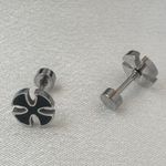 Cross Stud Earrings for Men Women Streetwear Punk Hip Hop Unisex Style Silver Photo 4