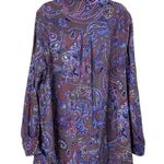 MainStreet Blues Paisley Shirt Dress Shacket Size Large Boho Photo 3