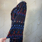 & Other Stories & Other Stories Dress Faux Wrap Midi Maxi Geometric Print Black Blue Red Size 4‎ Photo 6