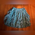Sunny Leigh  Ruffled Brown and Teal Venetian Paper Skirt, Size 6 Photo 6