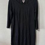 J Jill 3/4 Sleeves Stretch Jersey Tunic Dress Knee Length Black Medium Petite MP Size undefined Photo 0