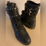 Sam Edelman women Black leather Studded Combat Jennifer Boots size. 8.5 Photo 2