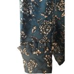 Banana Republic Legion Blue and Antique Pewter Floral Blue Pearl Snap Ruffle Cuf Photo 8